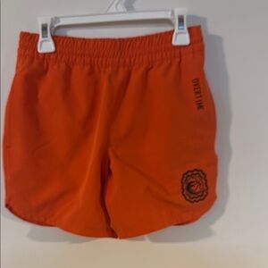 Vibrant Orange Athletic Shorts with Elastic Waistband